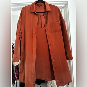 Blue Blush Men's Burnt Orange Shirt Jacket